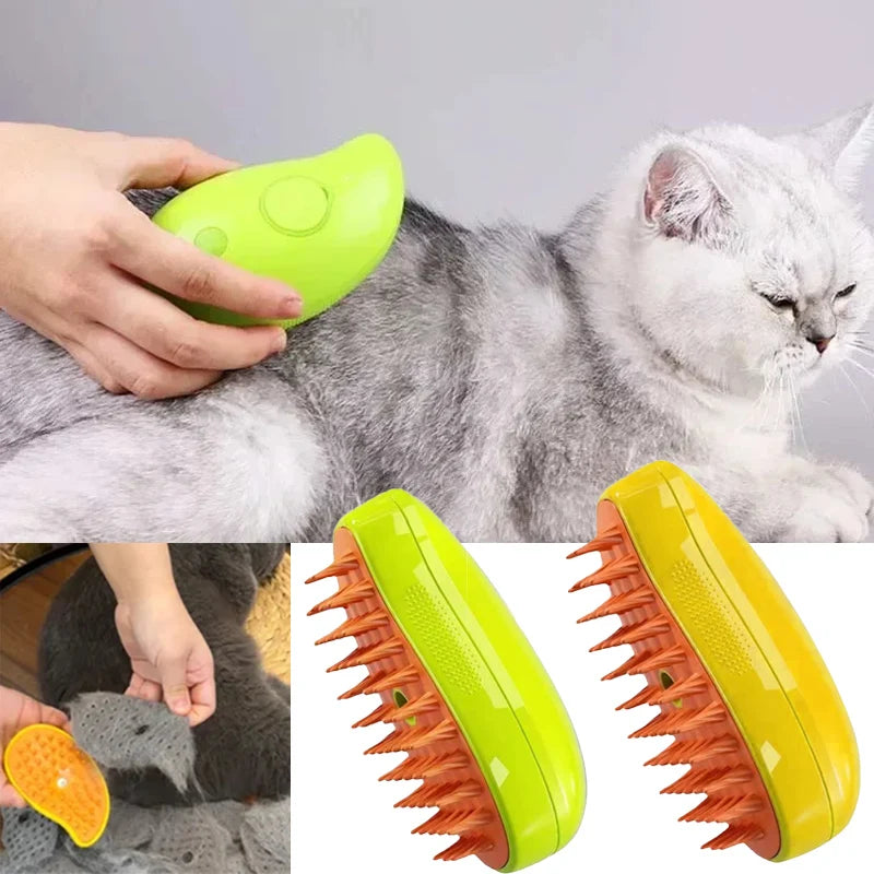 Escova de vapor elétrica para gatos